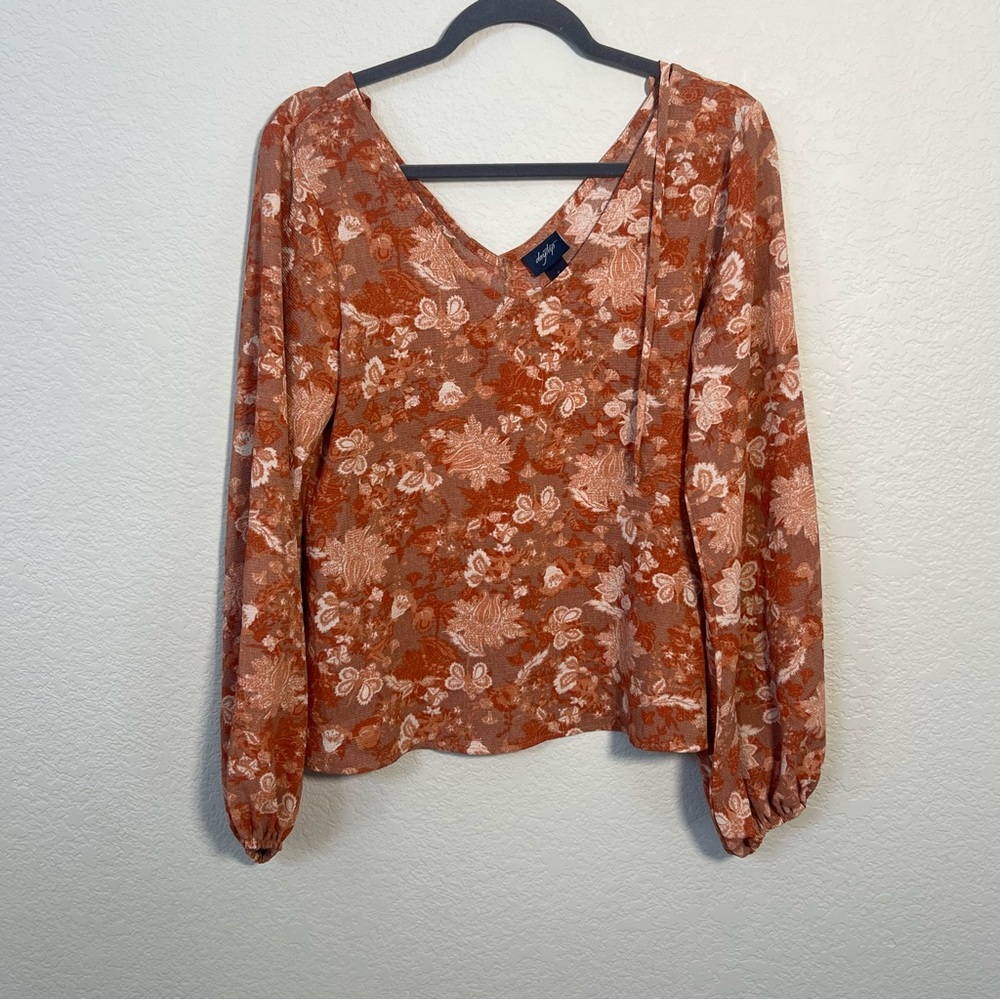Daytrip Orange Floral Long Sleeve Blouse